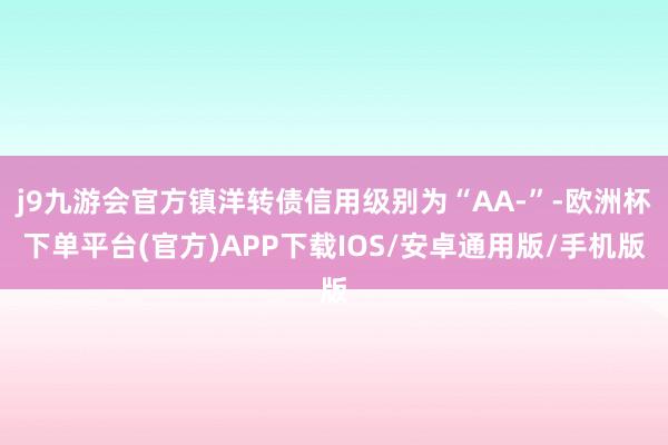 j9九游会官方镇洋转债信用级别为“AA-”-欧洲杯下单平台(官方)APP下载IOS/安卓通用版/手机版