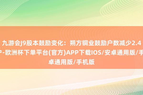 九游会J9股本鼓励变化：朔方铜业鼓励户数减少2.46万户-欧洲杯下单平台(官方)APP下载IOS/安卓通用版/手机版