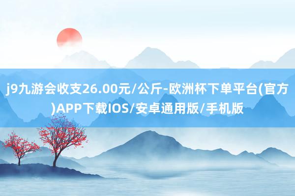 j9九游会收支26.00元/公斤-欧洲杯下单平台(官方)APP下载IOS/安卓通用版/手机版