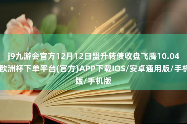 j9九游会官方12月12日盟升转债收盘飞腾10.04%-欧洲杯下单平台(官方)APP下载IOS/安卓通用版/手机版