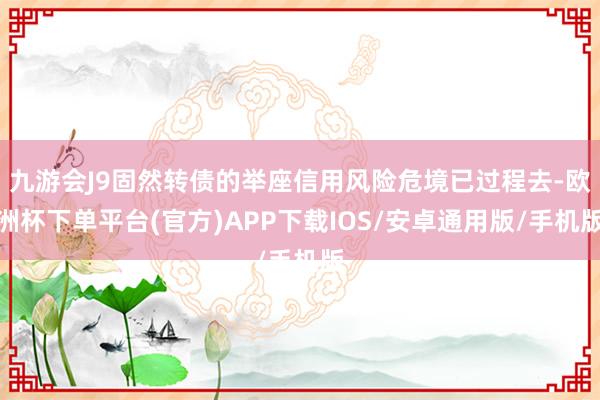 九游会J9固然转债的举座信用风险危境已过程去-欧洲杯下单平台(官方)APP下载IOS/安卓通用版/手机版