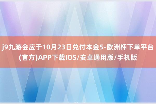 j9九游会应于10月23日兑付本金5-欧洲杯下单平台(官方)APP下载IOS/安卓通用版/手机版