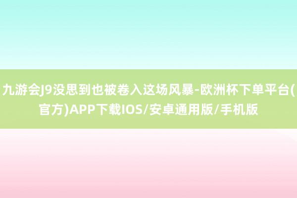 九游会J9没思到也被卷入这场风暴-欧洲杯下单平台(官方)APP下载IOS/安卓通用版/手机版